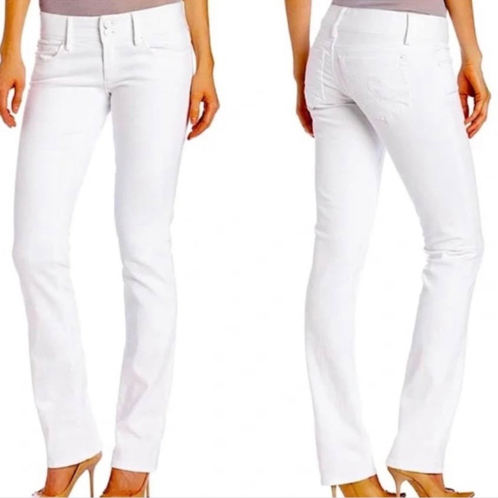Lily Pulitzer Worth Straight Jean White with Pink Details Size 2 NWOT